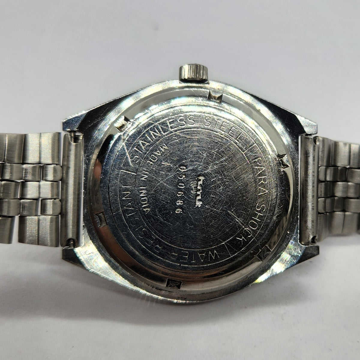 Vintage Original HMT Kohinoor Hand Winding 17 Jewels Black Face Men's Wrist Watch HM44