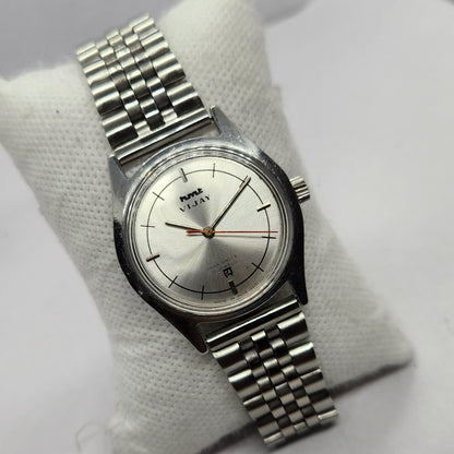Vintage Original HMT Vijay Hand Winding 17 Jewels Silver Face Men's Wrist Watch HM45