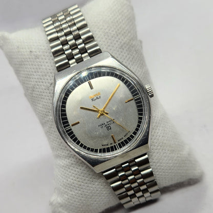 Vintage Original HMT Rohit Hand Winding 17 Jewels Silver Face Men's Wrist Watch HM47