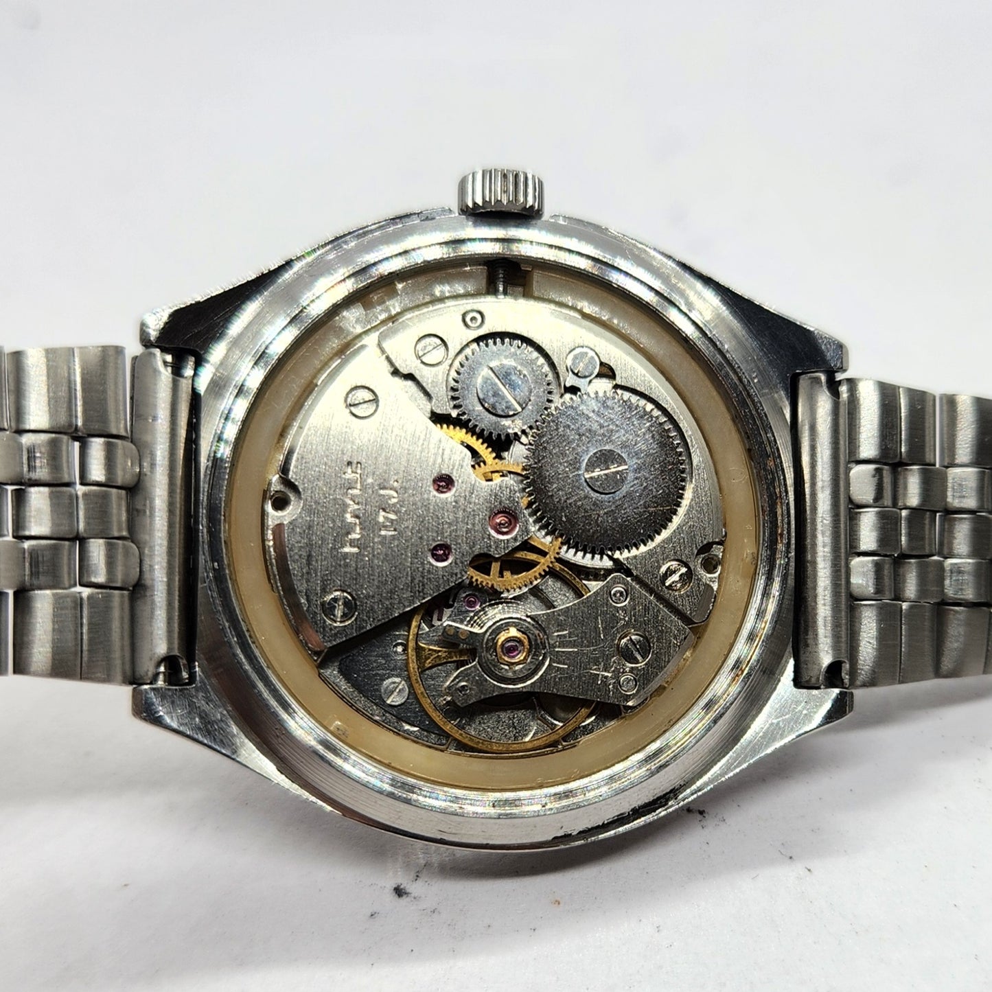 Vintage Original HMT Rohit Hand Winding 17 Jewels Silver Face Men's Wrist Watch HM47