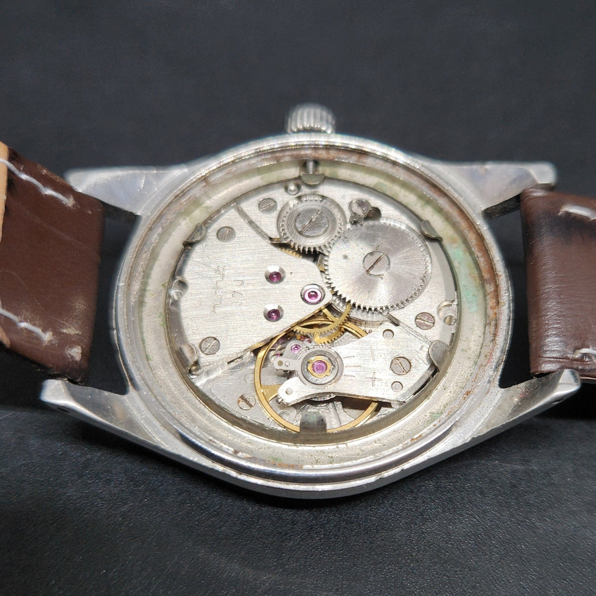 Vintage Original HMT Janata Hand Winding 17 Jewels Off White Face Men's Wrist Watch HM53