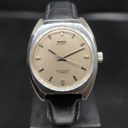 Vintage Original HMT Vijay  Hand Winding 17 Jewels Grey Face Men's Wrist Watch HM56