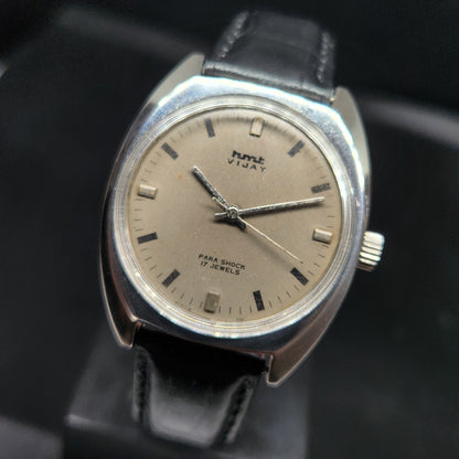 Vintage Original HMT Vijay  Hand Winding 17 Jewels Grey Face Men's Wrist Watch HM56