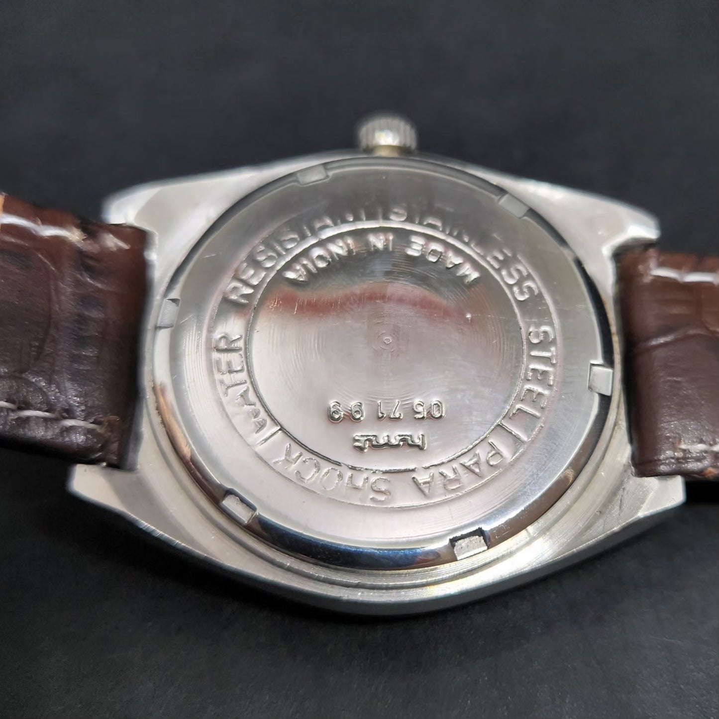 Vintage Original HMT Chirag Hand Winding 17 Jewels Brown Face Men's Wrist Watch HM59