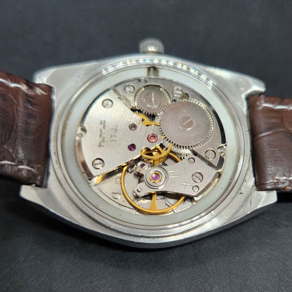 Vintage Original HMT Chirag Hand Winding 17 Jewels Brown Face Men's Wrist Watch HM59