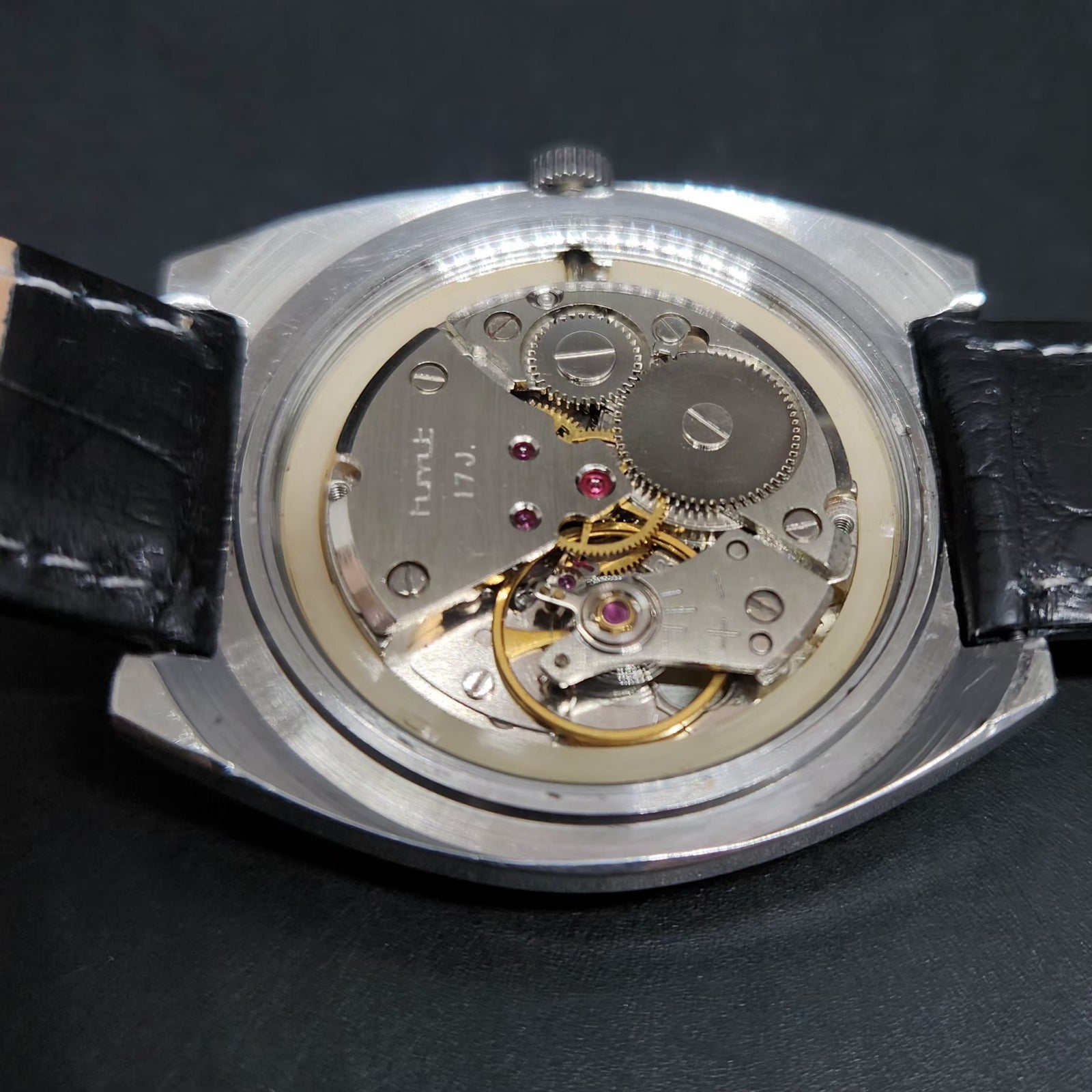 Vintage Original HMT Ajeet Hand Winding 17 Jewels Grey Face Men's Wrist Watch HM60