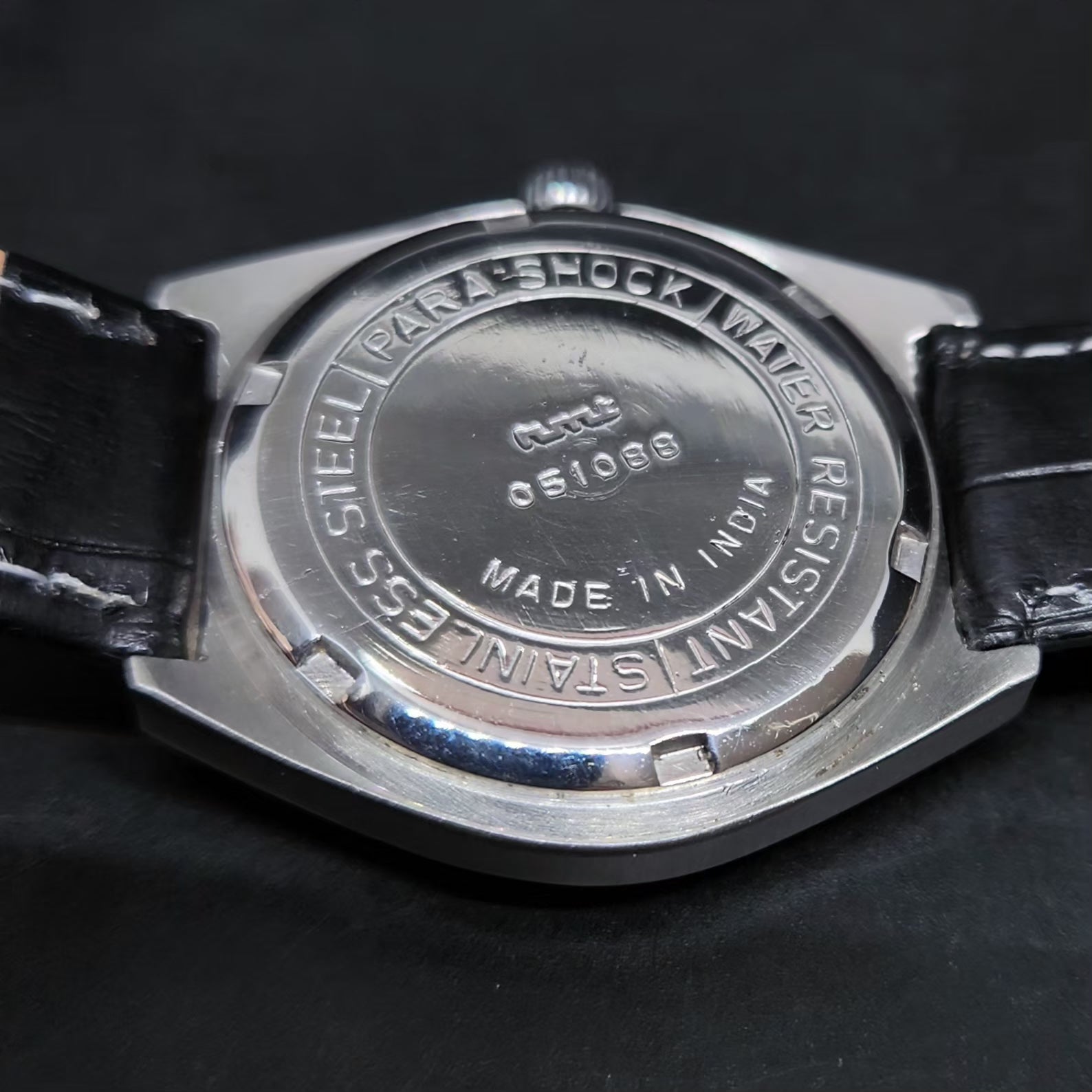 Vintage Original HMT Chetak Hand Winding 17 Jewels Black Face Men's Wrist Watch HM66