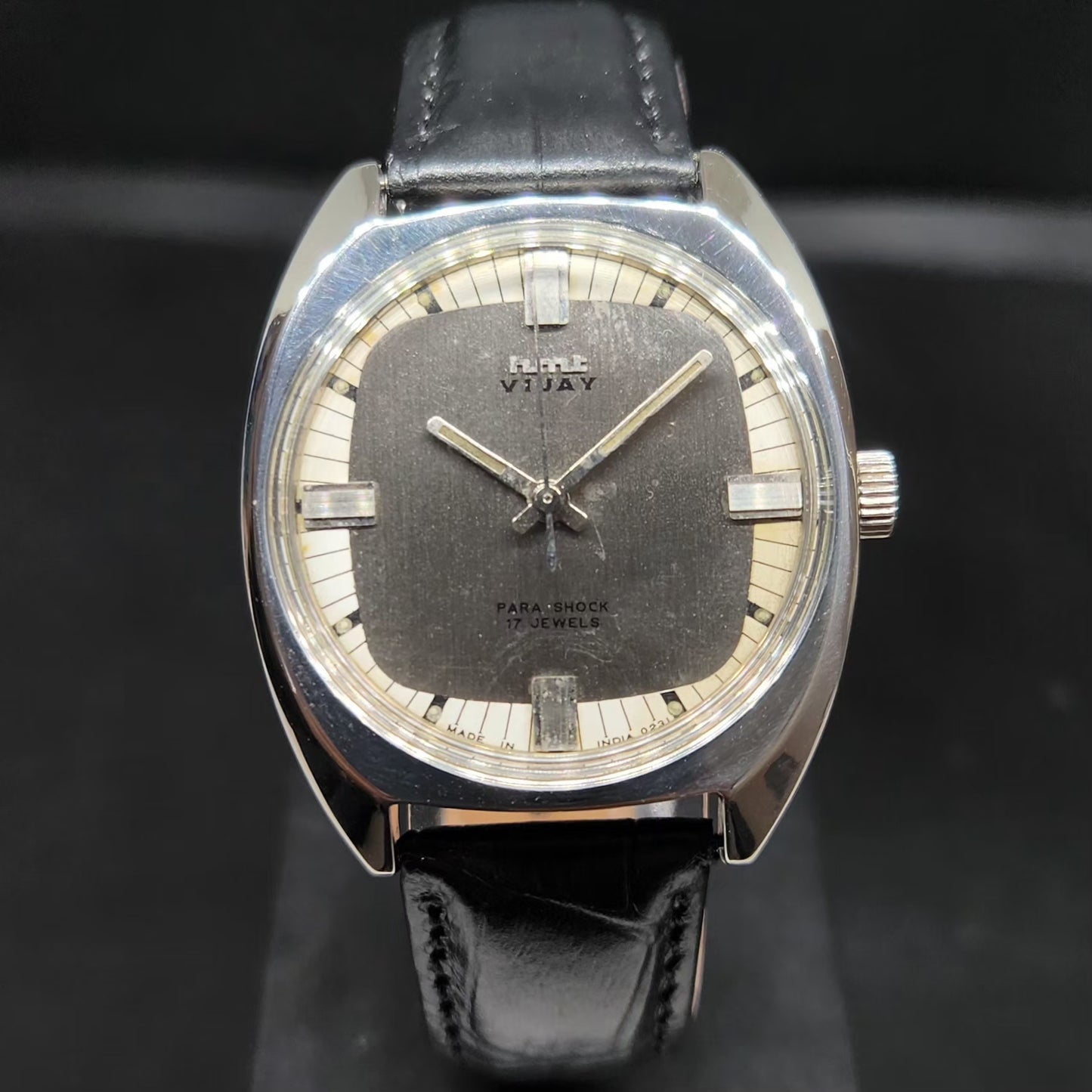 Vintage Original HMT Vijay Hand Winding 17 Jewels Grey Face Men's Wrist Watch HM67