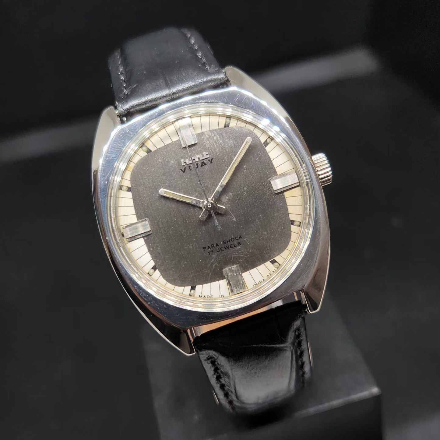 Vintage Original HMT Vijay Hand Winding 17 Jewels Grey Face Men's Wrist Watch HM67