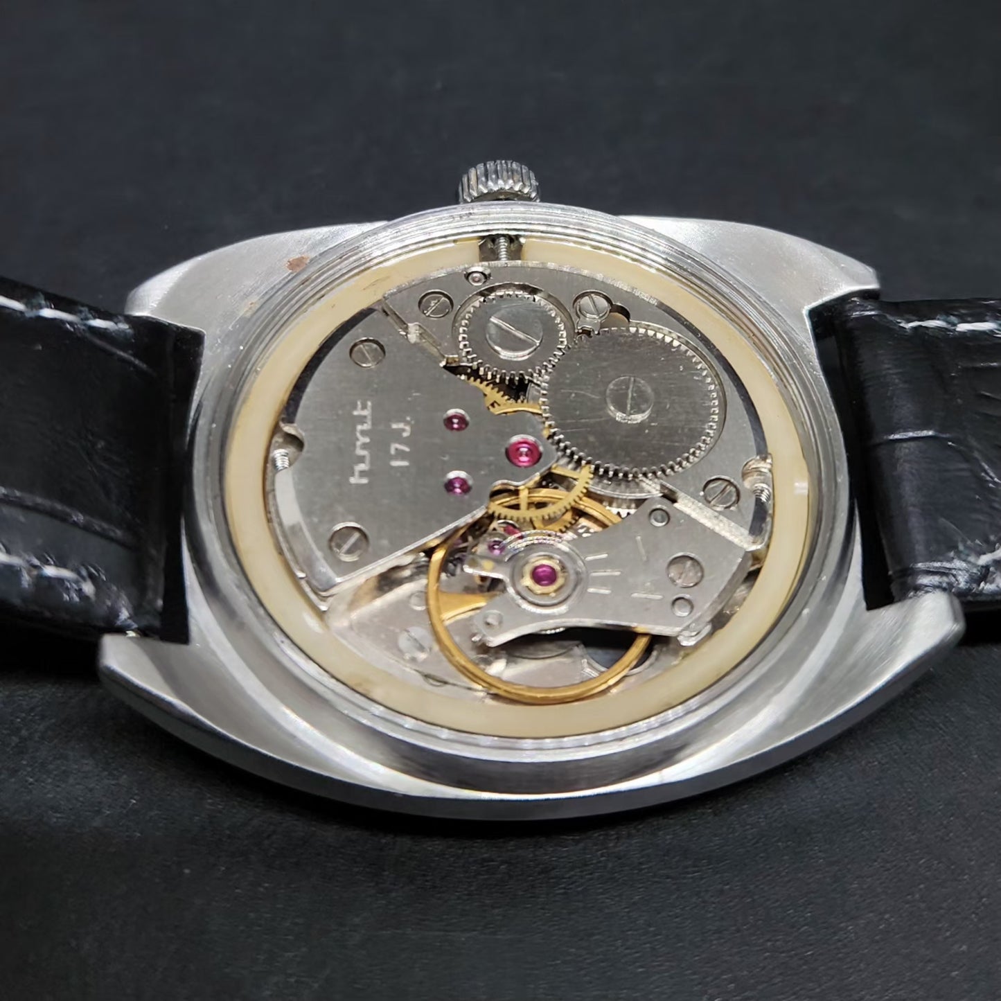 Vintage Original HMT Vijay Hand Winding 17 Jewels Grey Face Men's Wrist Watch HM67