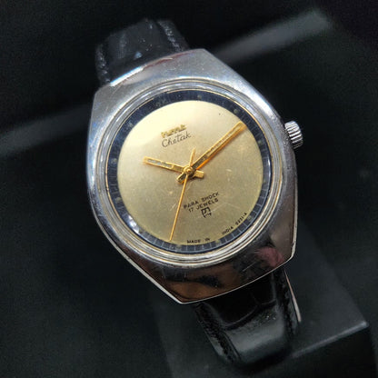 Vintage Original HMT Chetak Hand Winding 17 Jewels Gold Face Men's Wrist Watch HM68