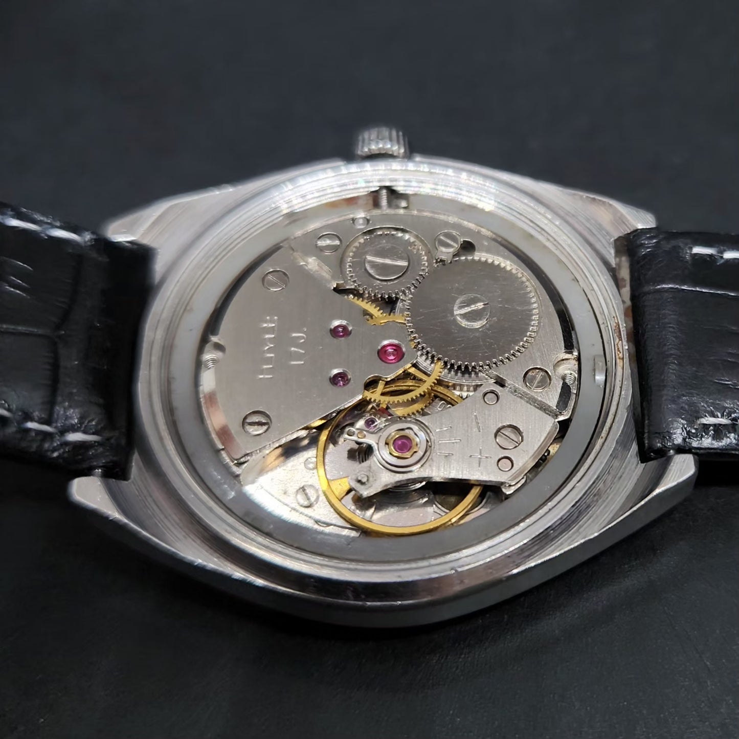 Vintage Original HMT Chetak Hand Winding 17 Jewels Gold Face Men's Wrist Watch HM68