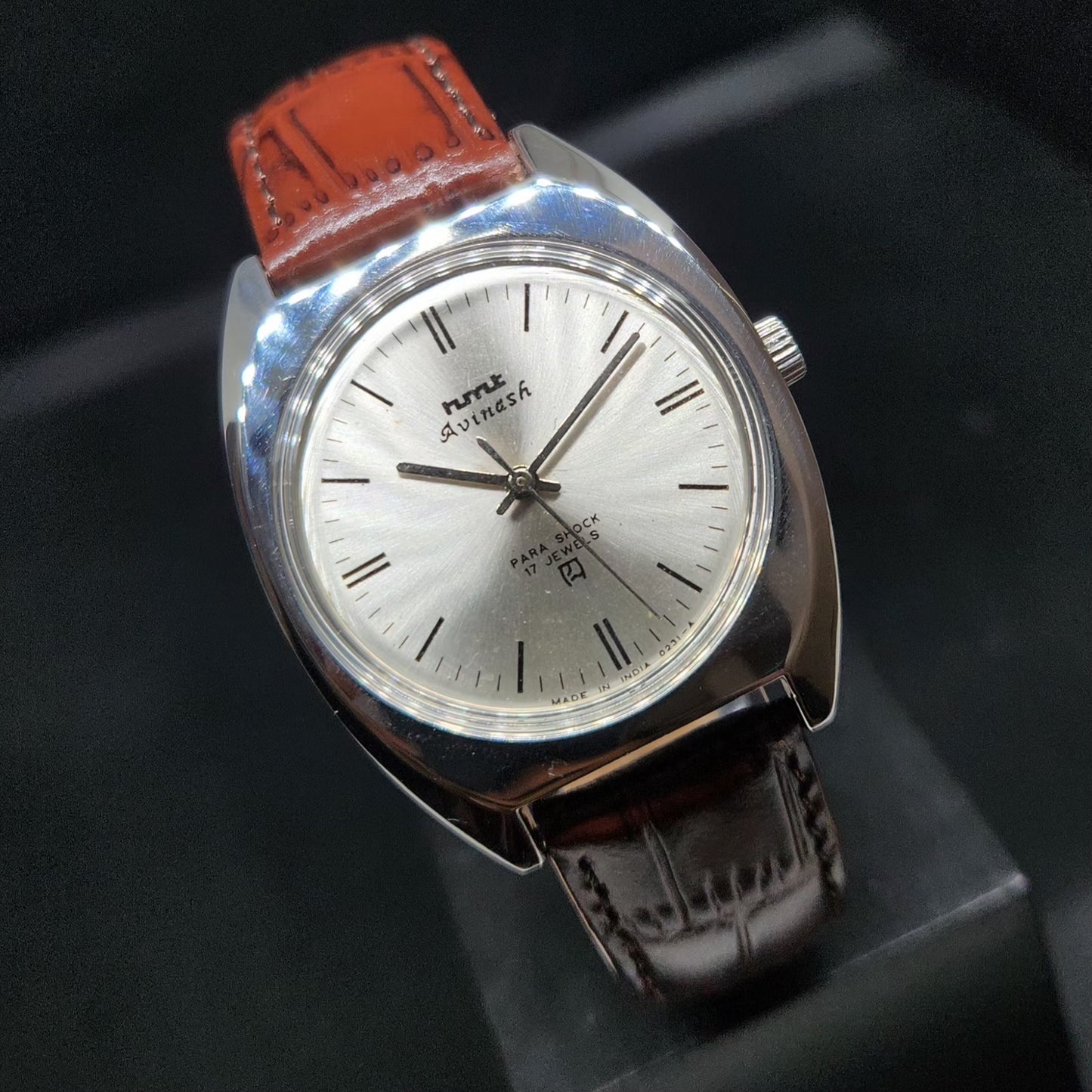 Vintage Original HMT Avinash Hand Winding 17 Jewels Silver Face Men's Wrist Watch HM69