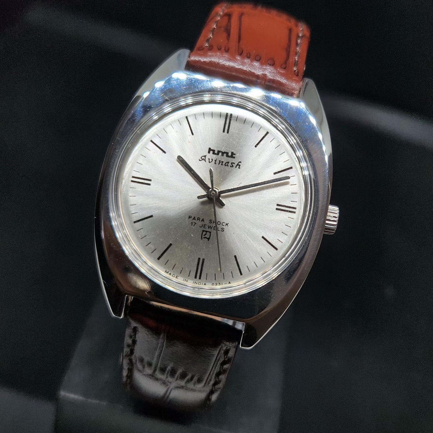Vintage Original HMT Avinash Hand Winding 17 Jewels Silver Face Men's Wrist Watch HM69