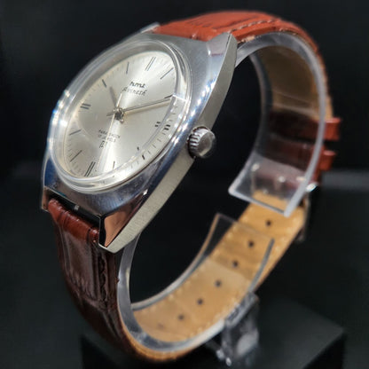Vintage Original HMT Avinash Hand Winding 17 Jewels Silver Face Men's Wrist Watch HM69