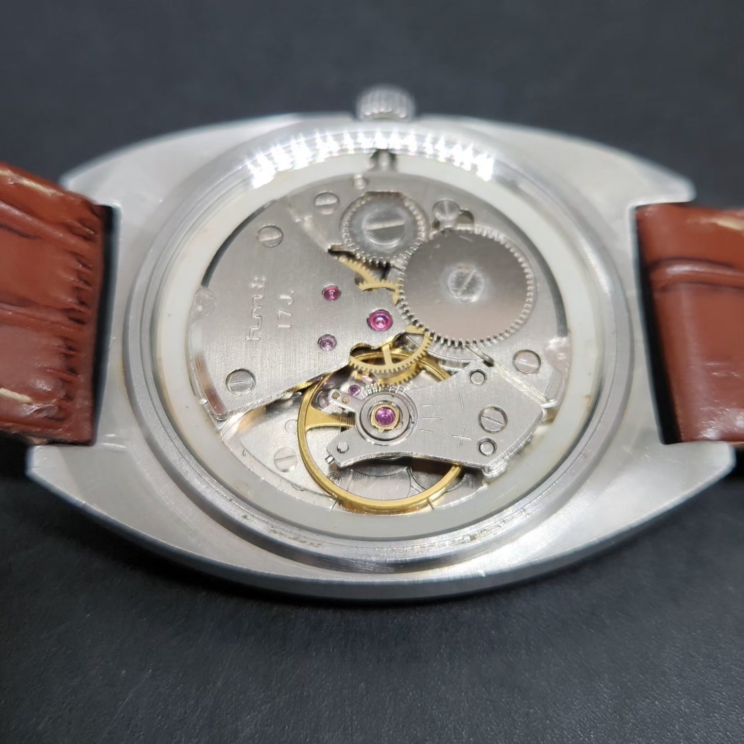 Vintage Original HMT Avinash Hand Winding 17 Jewels Silver Face Men's Wrist Watch HM69