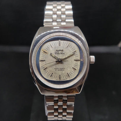 Vintage Original HMT Chethan Hand Winding 17 Jewels Silver Face Men's Wrist Watch HM71