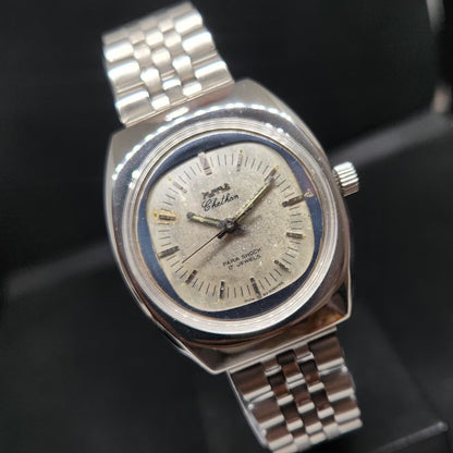 Vintage Original HMT Chethan Hand Winding 17 Jewels Silver Face Men's Wrist Watch HM71