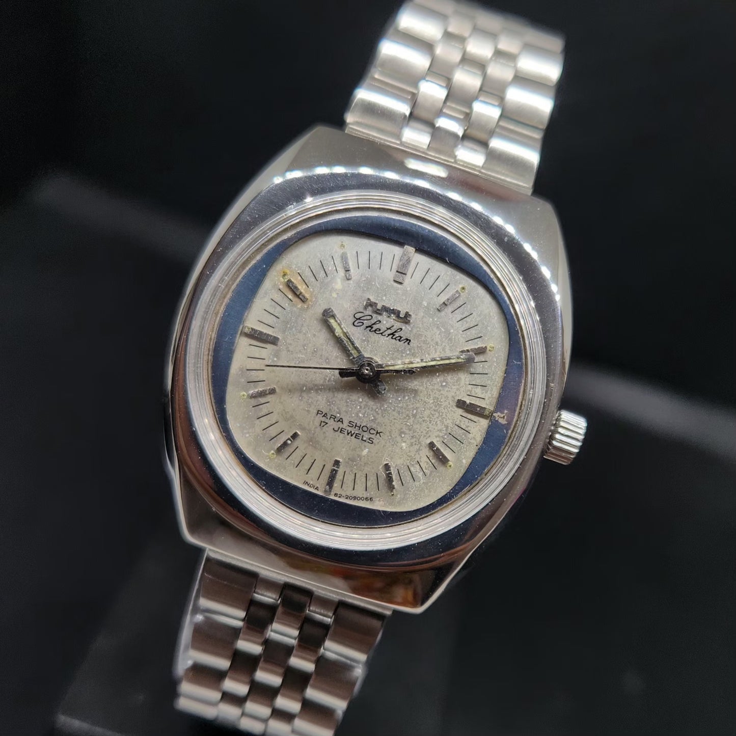 Vintage Original HMT Chethan Hand Winding 17 Jewels Silver Face Men's Wrist Watch HM71