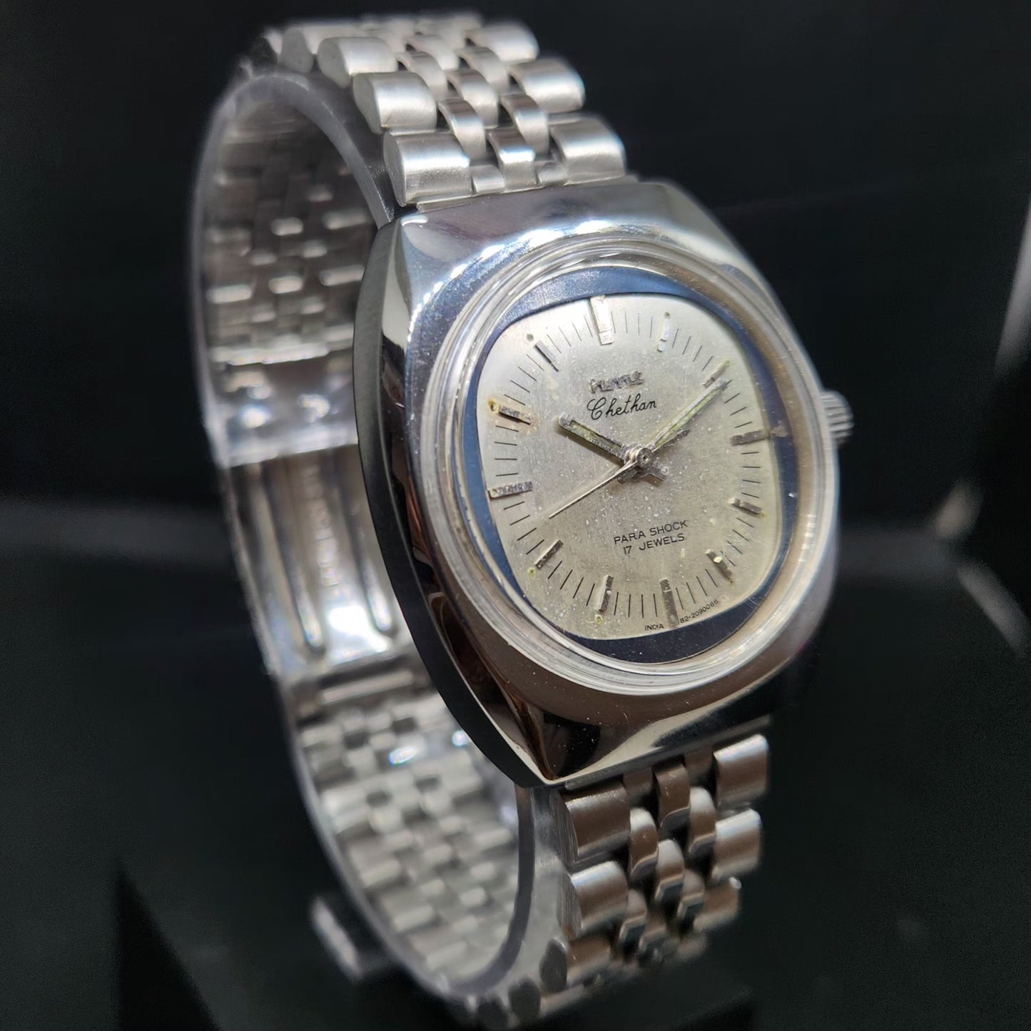 Vintage Original HMT Chethan Hand Winding 17 Jewels Silver Face Men's Wrist Watch HM71