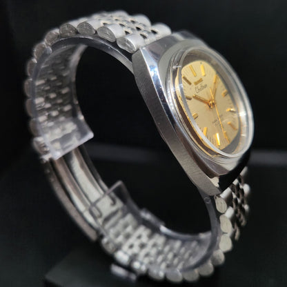Vintage Original HMT Chethan Hand Winding 17 Jewels Gold Face Men's Wrist Watch HM72