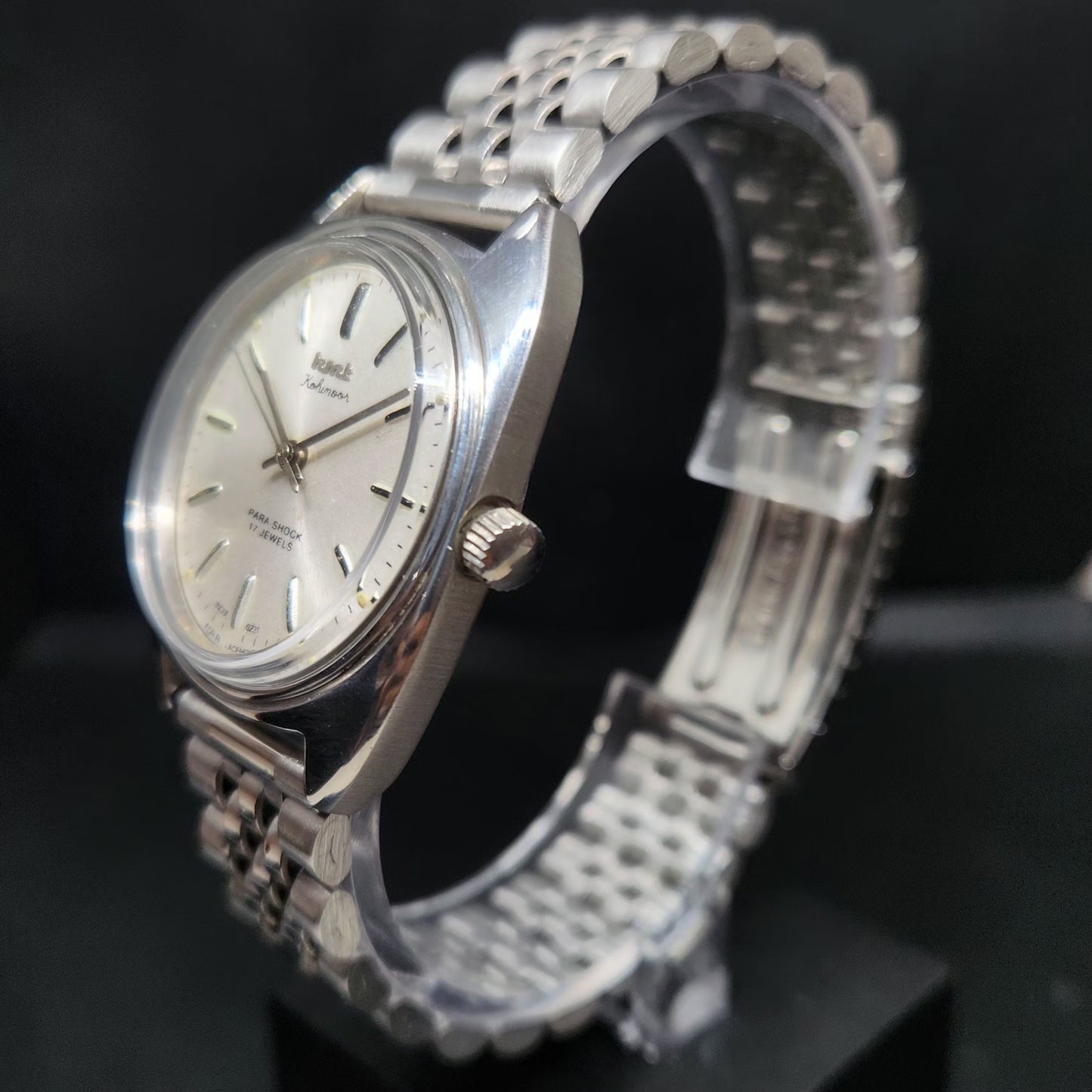 Vintage Original HMT Kohinoor Hand Winding 17 Jewels Silver Face Men's Wrist Watch HM73