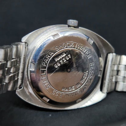 Vintage Original HMT Kohinoor Hand Winding 17 Jewels Gold Face Men's Wrist Watch HM74