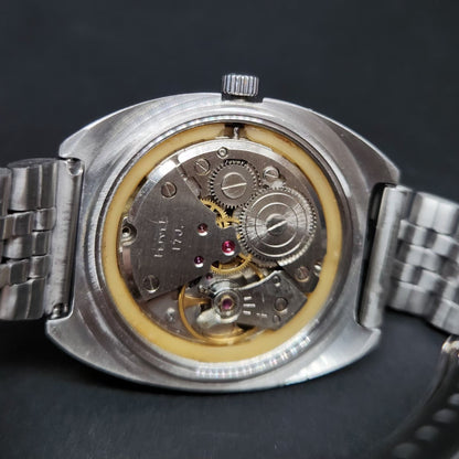 Vintage Original HMT Kohinoor Hand Winding 17 Jewels Gold Face Men's Wrist Watch HM74