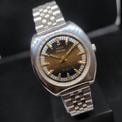 Vintage Original HMT Chirag Hand Winding 17 Jewels Brown Face Men's Wrist Watch HM74