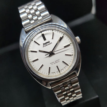 Vintage Original HMT Kohinoor Hand Winding 17 Jewels White Face Men's Wrist Watch HM75