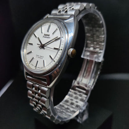 Vintage Original HMT Kohinoor Hand Winding 17 Jewels White Face Men's Wrist Watch HM75