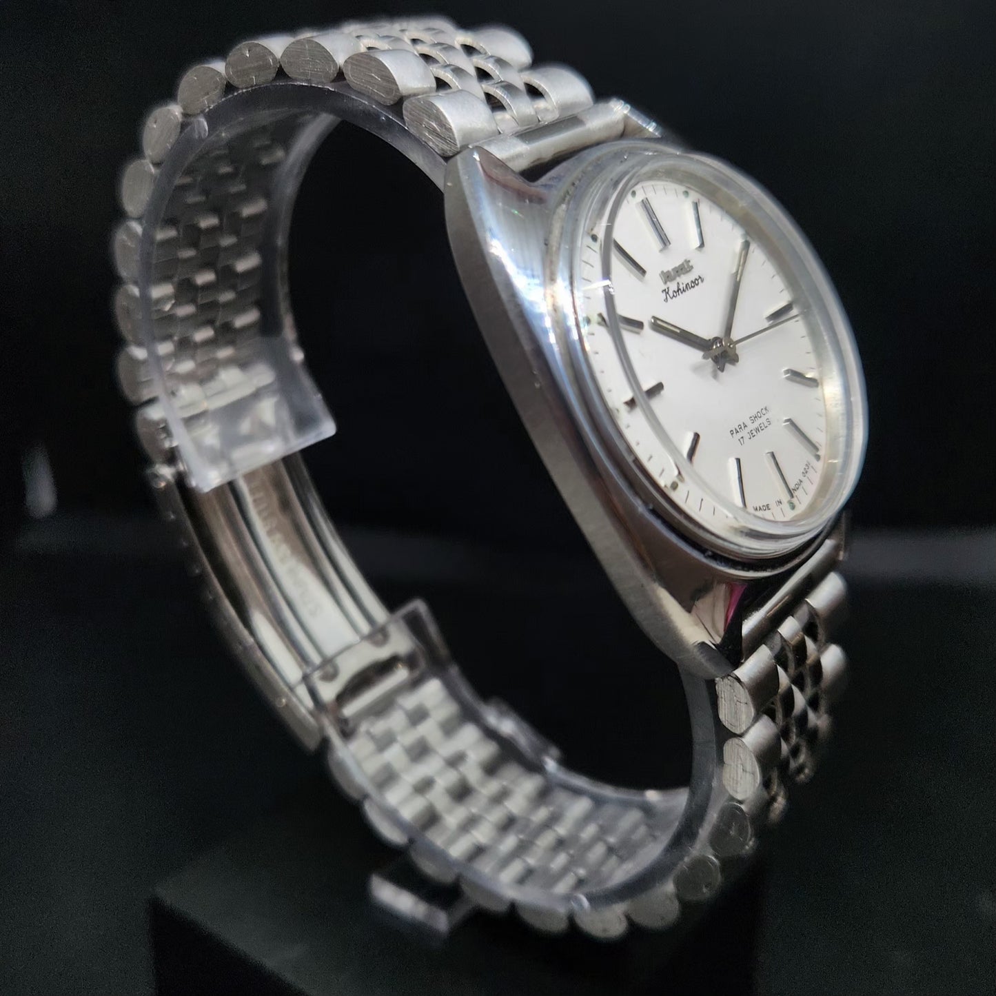 Vintage Original HMT Kohinoor Hand Winding 17 Jewels White Face Men's Wrist Watch HM75