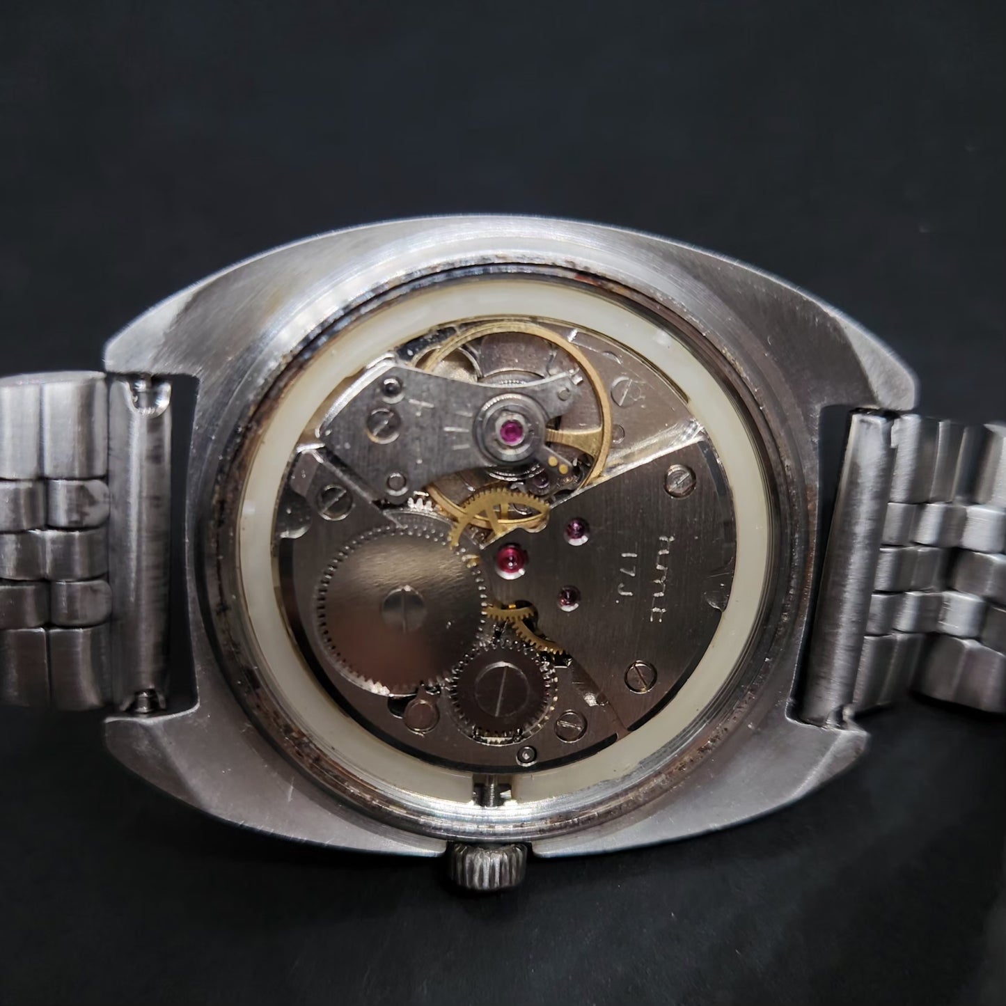 Vintage Original HMT Kohinoor Hand Winding 17 Jewels White Face Men's Wrist Watch HM75