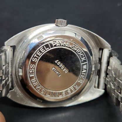 Vintage Original HMT Kohinoor Hand Winding 17 Jewels Black Face Men's Wrist Watch HM76