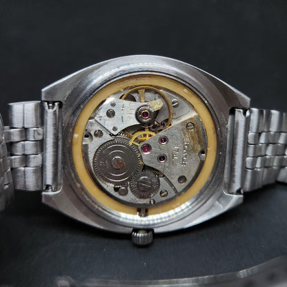 Vintage Original HMT Chirag Hand Winding 17 Jewels Gold Face Men's Wrist Watch HM77