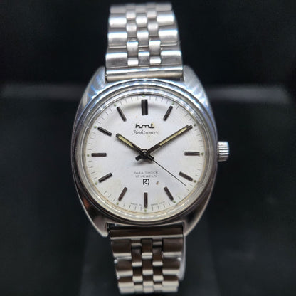 Vintage Original HMT Kohinoor Hand Winding 17 Jewels White Face Men's Wrist Watch HM79