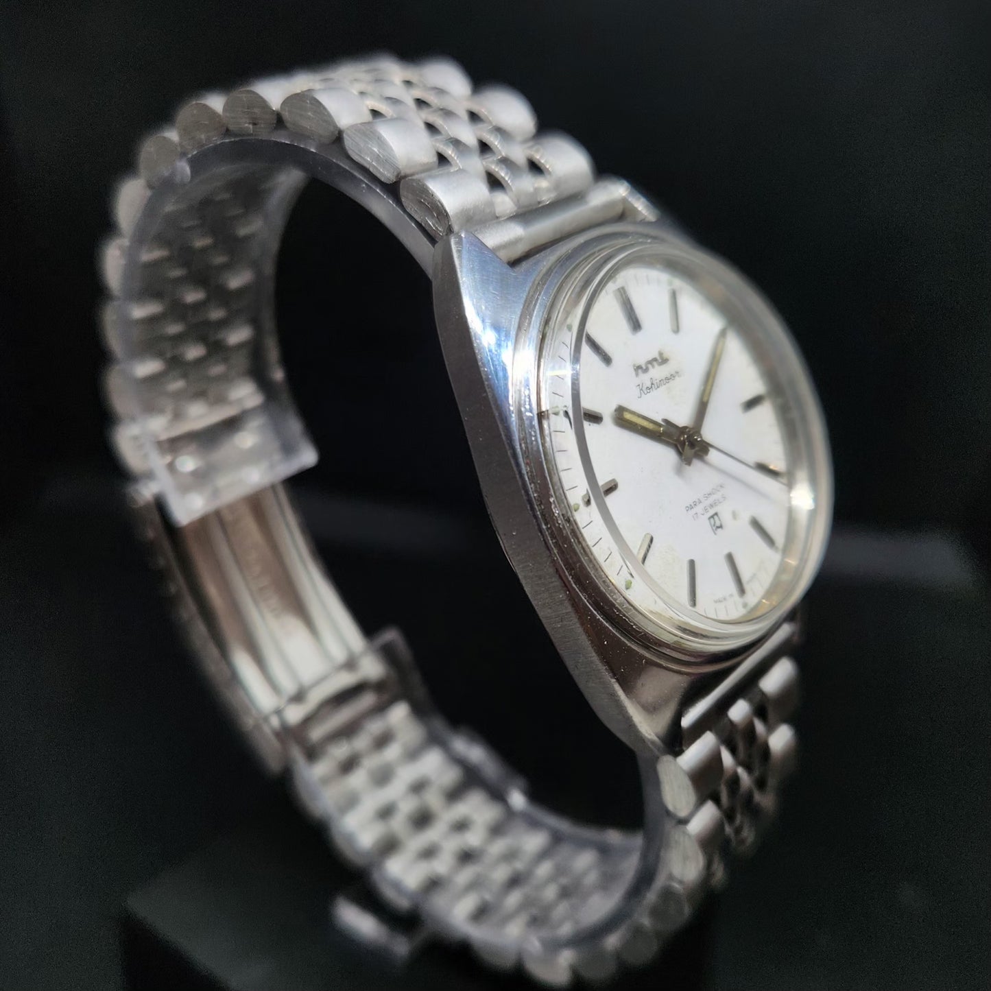 Vintage Original HMT Kohinoor Hand Winding 17 Jewels White Face Men's Wrist Watch HM79