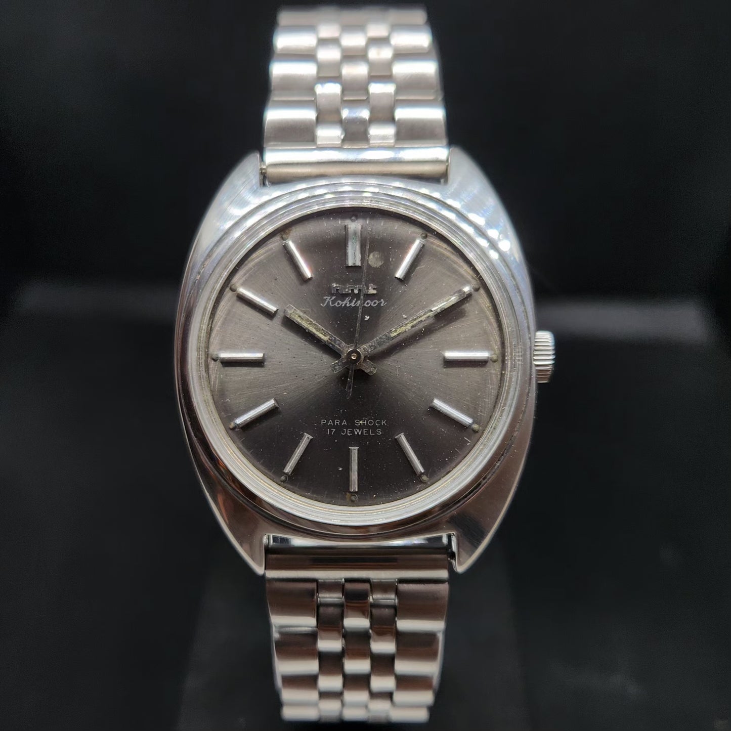 Vintage Original HMT Kohinoor Hand Winding 17 Jewels Grey Face Men's Wrist Watch HM81