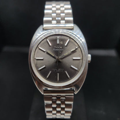 Vintage Original HMT Kohinoor Hand Winding 17 Jewels Grey Face Men's Wrist Watch HM81
