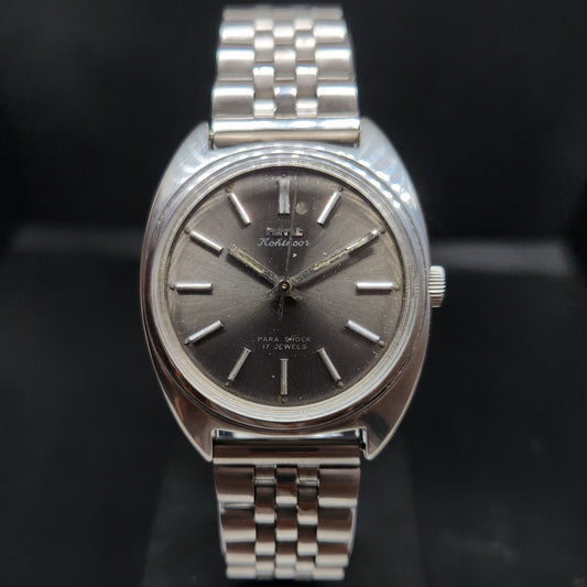 Vintage Original HMT Kohinoor Hand Winding 17 Jewels Grey Face Men's Wrist Watch HM81