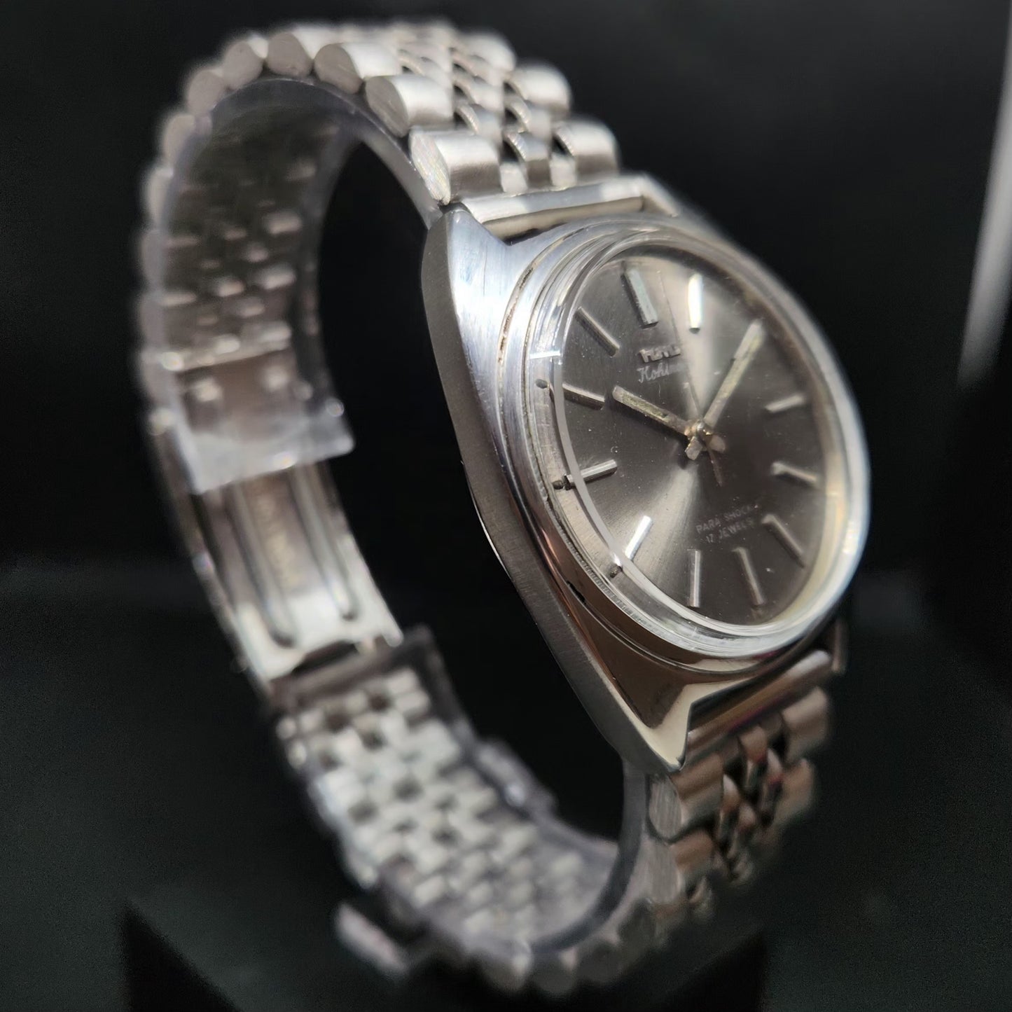 Vintage Original HMT Kohinoor Hand Winding 17 Jewels Grey Face Men's Wrist Watch HM81