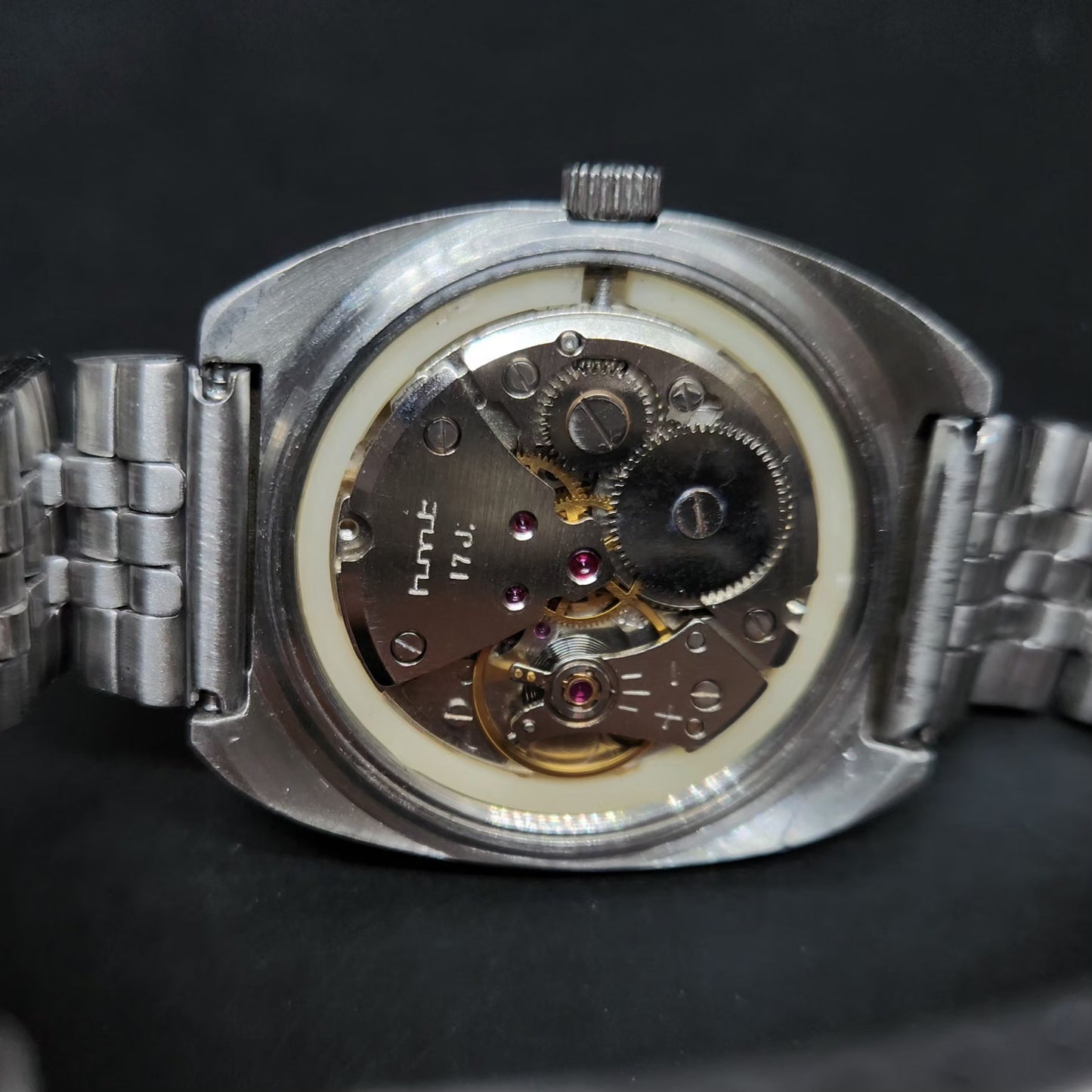 Vintage Original HMT Chethan Hand Winding 17 Jewels Silver Face Men's Wrist Watch HM82