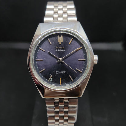 Vintage Original HMT Trisul Hand Winding 17 Jewels Purple Face Men's Wrist Watch HM83