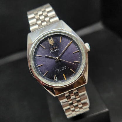 Vintage Original HMT Trisul Hand Winding 17 Jewels Purple Face Men's Wrist Watch HM83
