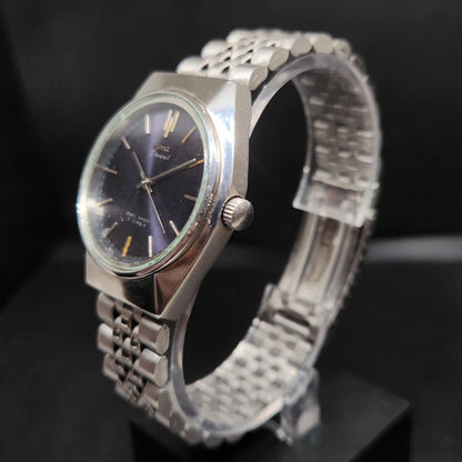 Vintage Original HMT Trisul Hand Winding 17 Jewels Purple Face Men's Wrist Watch HM83