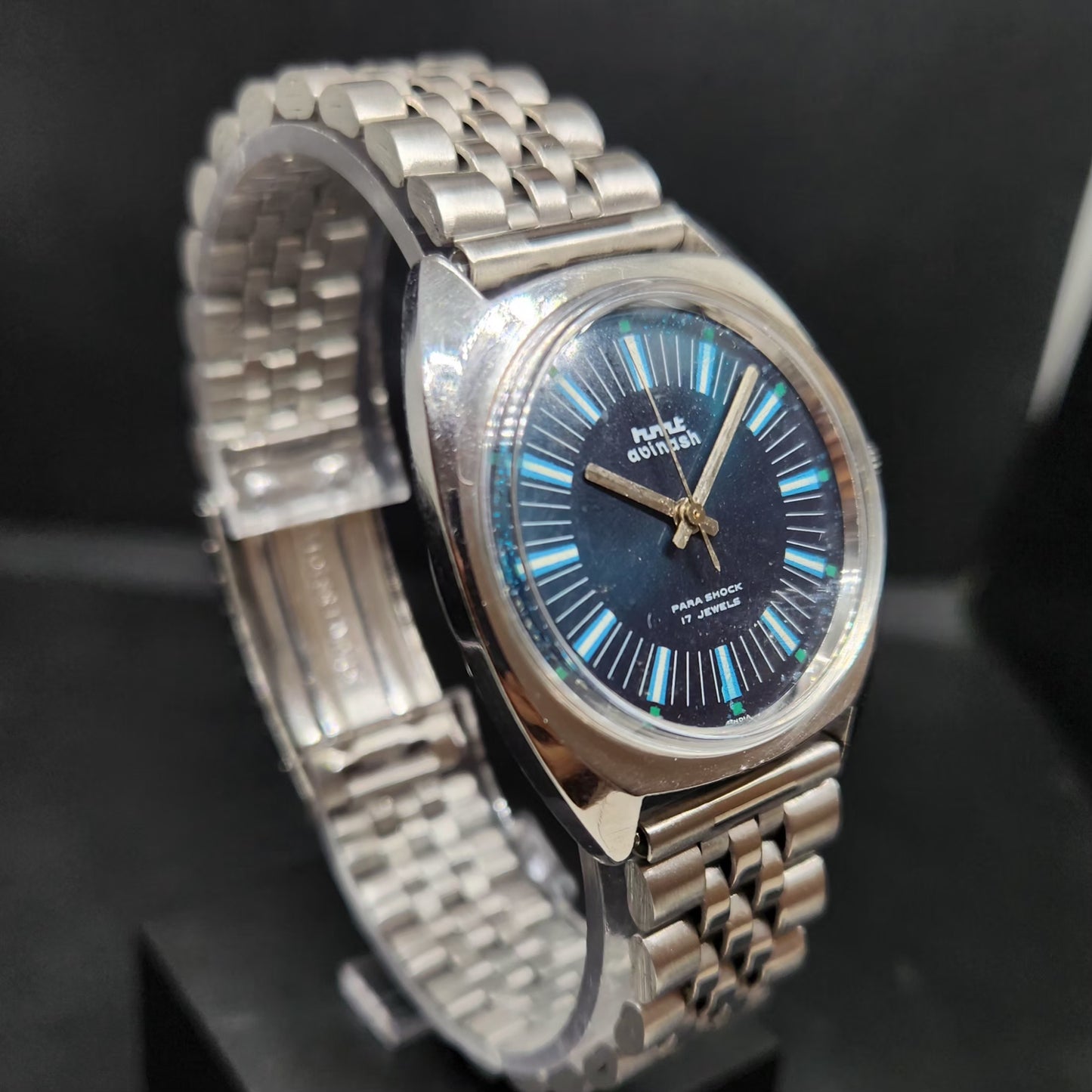 Vintage Original HMT Avinash Hand Winding 17 Jewels Blue Face Men's Wrist Watch HM86