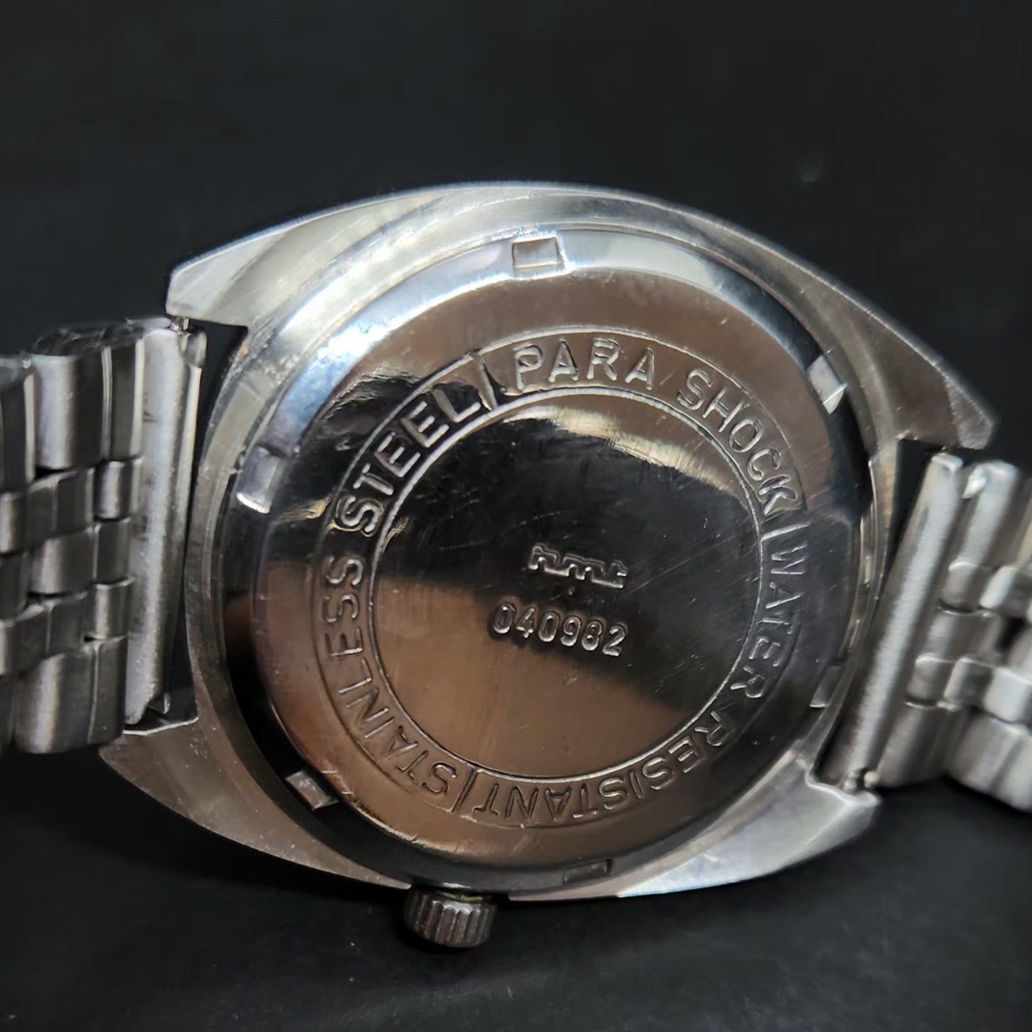 Vintage Original HMT Vijay Hand Winding 17 Jewels Black Face Men's Wrist Watch HM87