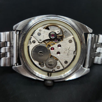Vintage Original HMT Vijay Hand Winding 17 Jewels Black Face Men's Wrist Watch HM87