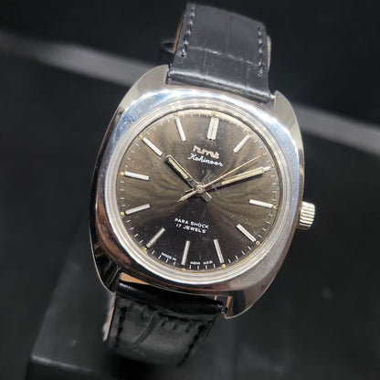 Vintage Original HMT Kohinoor Hand Winding 17 Jewels Brown Face Men's Wrist Watch HM89