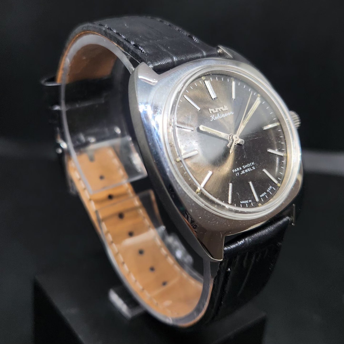 Vintage Original HMT Kohinoor Hand Winding 17 Jewels Brown Face Men's Wrist Watch HM89